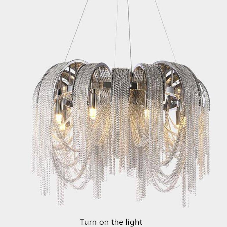 Cadena Aluminum Chain Tassel Chandelier - Image 9