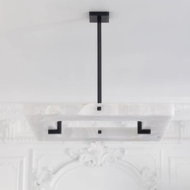 Eva Square Alabaster Living Room Chandelier - Image 4