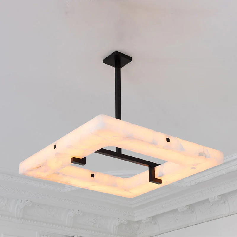 Eva Square Alabaster Living Room Chandelier - Image 5