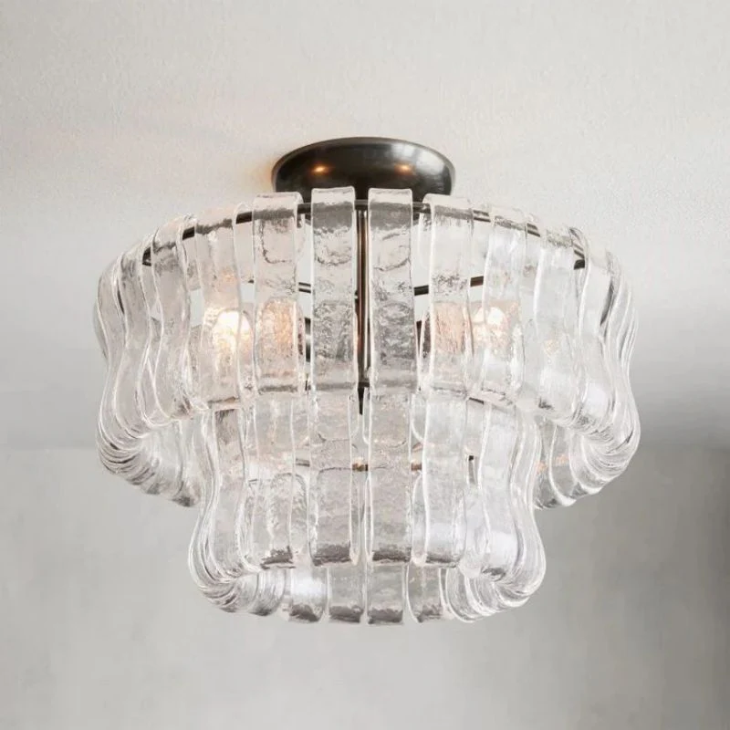 Amor 2-Tier Ghiaccio Glass Round Flushmount 18" - Image 13