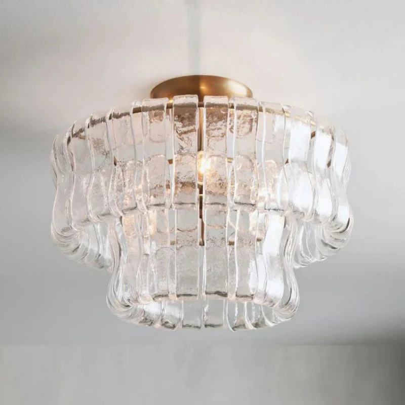 Amor 2-Tier Ghiaccio Glass Round Flushmount 18" - Image 4