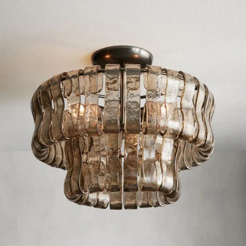 Amor 2-Tier Ghiaccio Glass Round Flushmount 18" - Image 9
