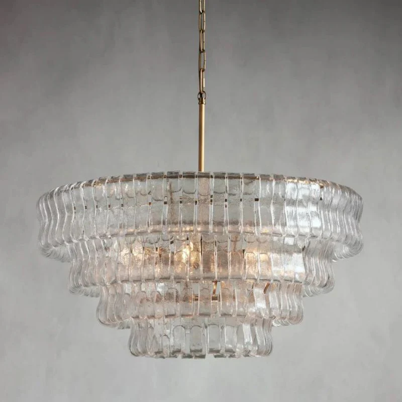 Amor 4-Tier Ghiaccio Glass Round Chandelier 36" - Image 10