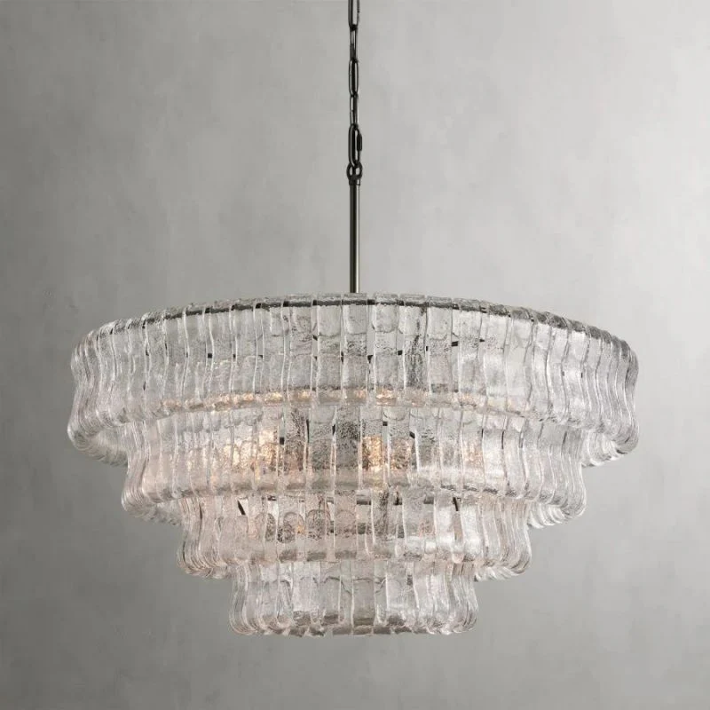 Amor 4-Tier Ghiaccio Glass Round Chandelier 36" - Image 12