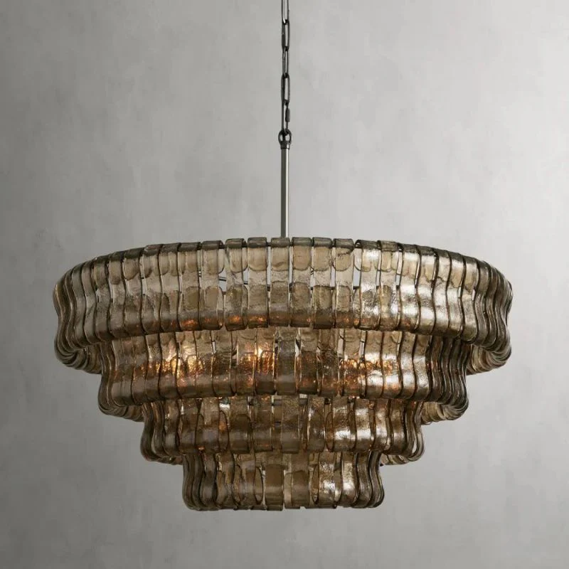 Amor 4-Tier Ghiaccio Glass Round Chandelier 36" - Image 13