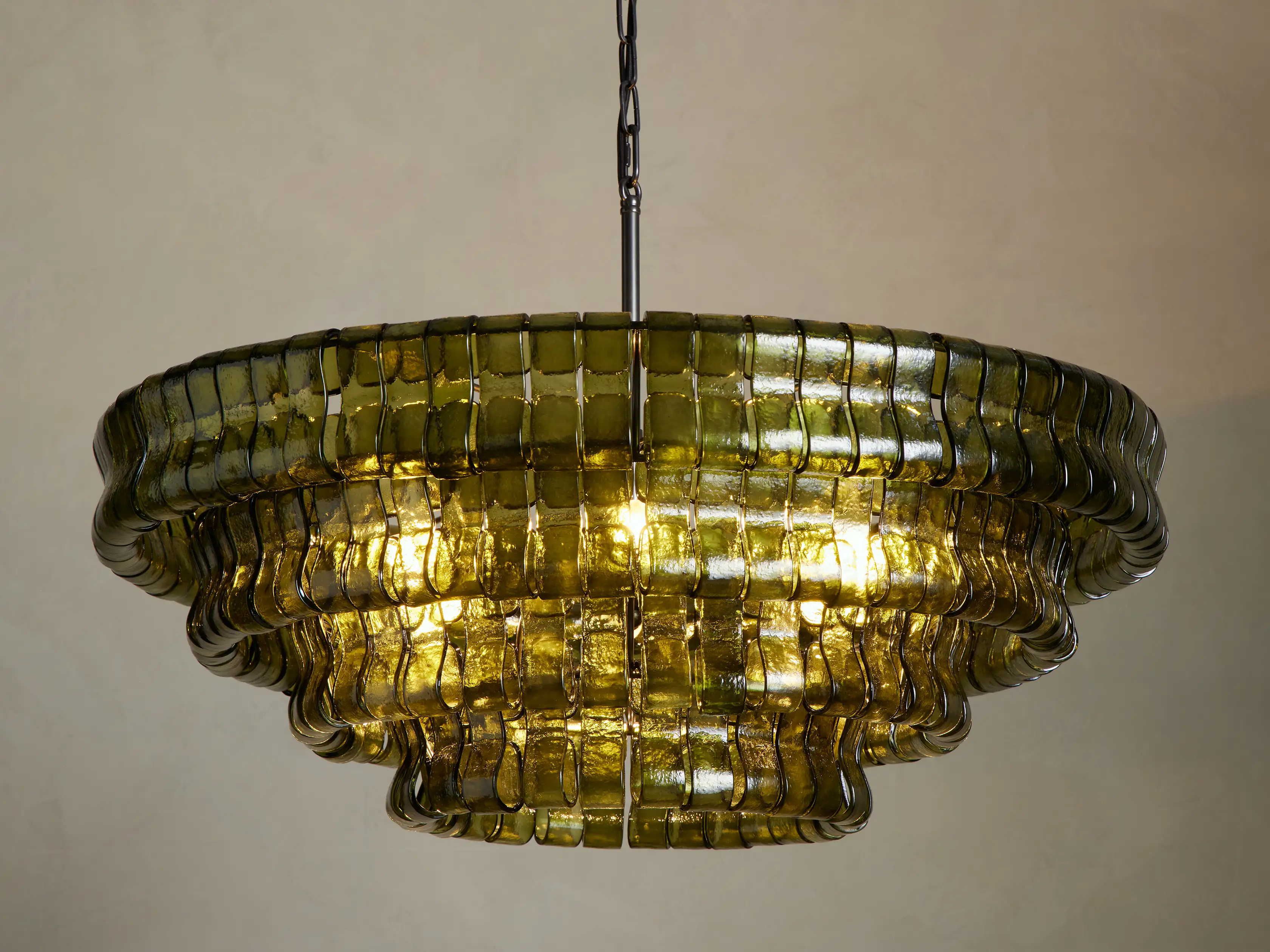 Amor 4-Tier Ghiaccio Glass Round Chandelier 36" - Image 25