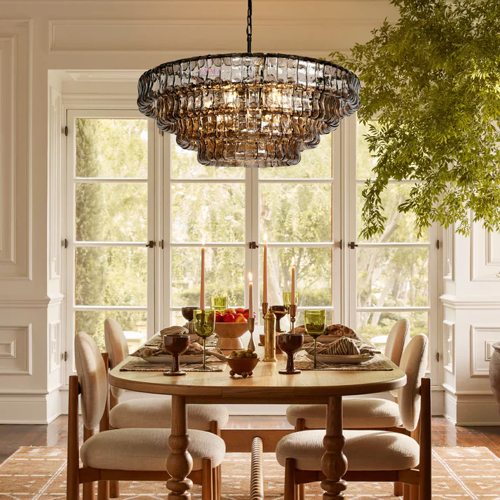 Amor 4-Tier Ghiaccio Glass Round Chandelier 36" - Image 6