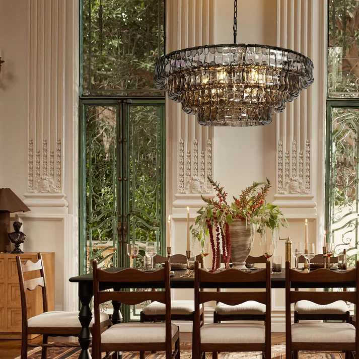 Amor 4-Tier Ghiaccio Glass Round Chandelier 36" - Image 8