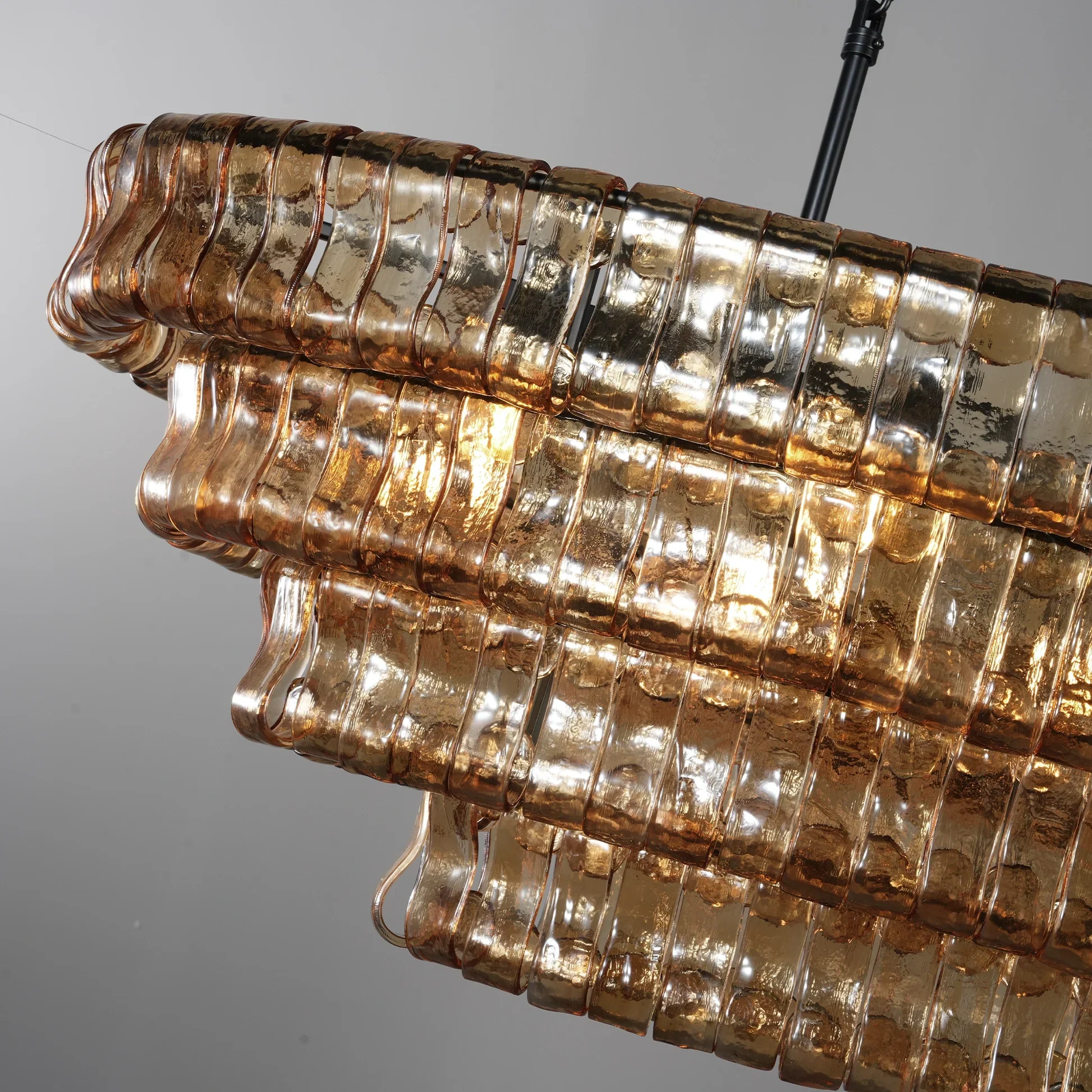 Amor 5-Tier Ghiaccio Glass Pendant Round Chandelier 48" - Image 10