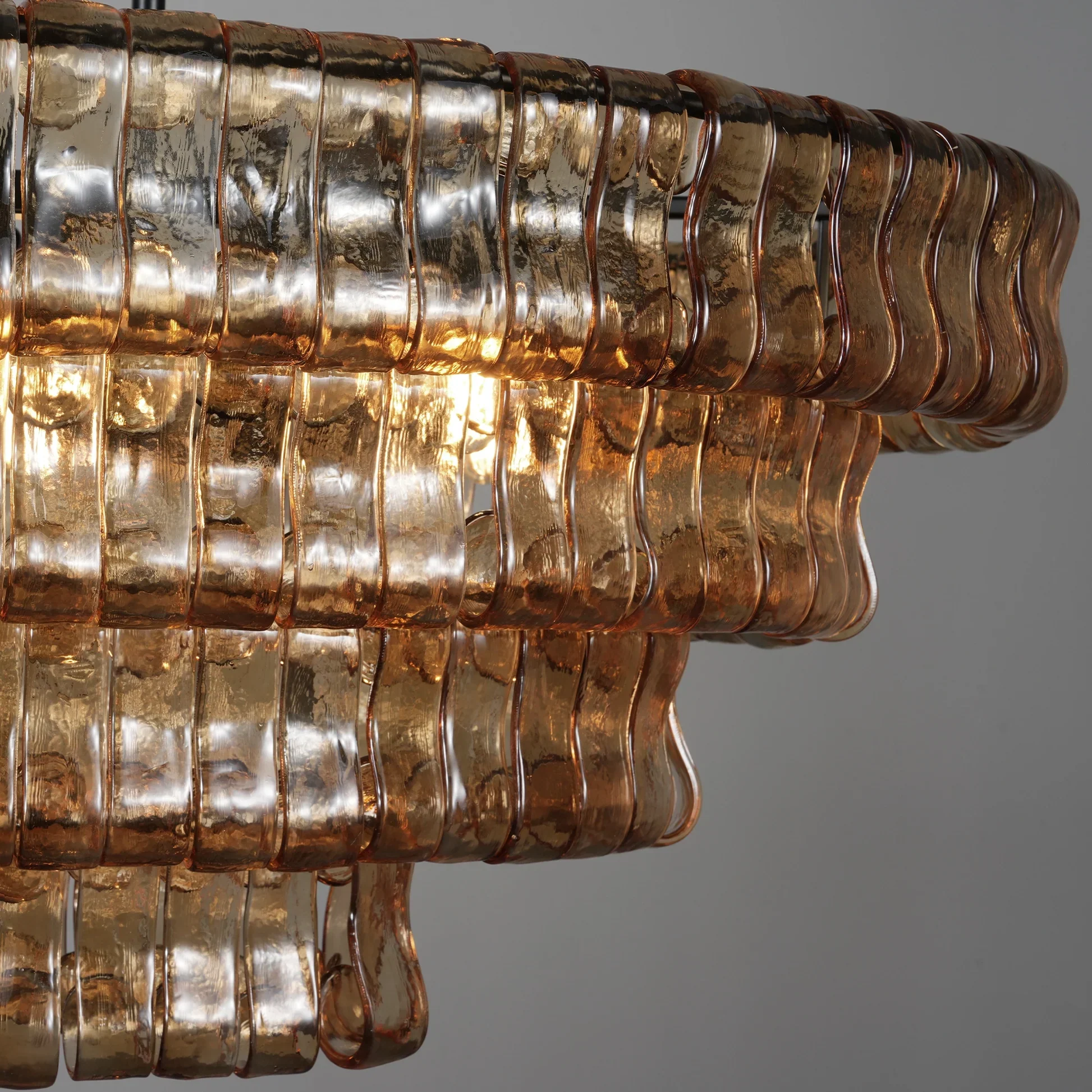 Amor 5-Tier Ghiaccio Glass Pendant Round Chandelier 48" - Image 11
