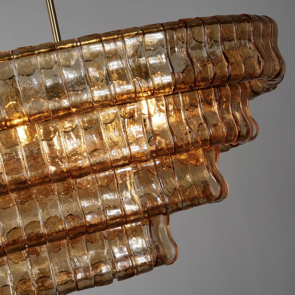 Amor 5-Tier Ghiaccio Glass Pendant Round Chandelier 48" - Image 12