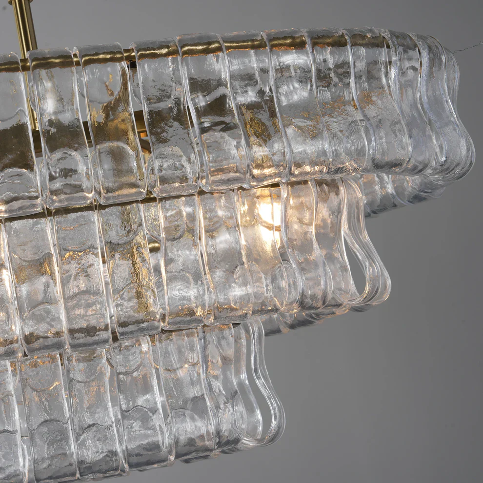 Amor 5-Tier Ghiaccio Glass Pendant Round Chandelier 48" - Image 24