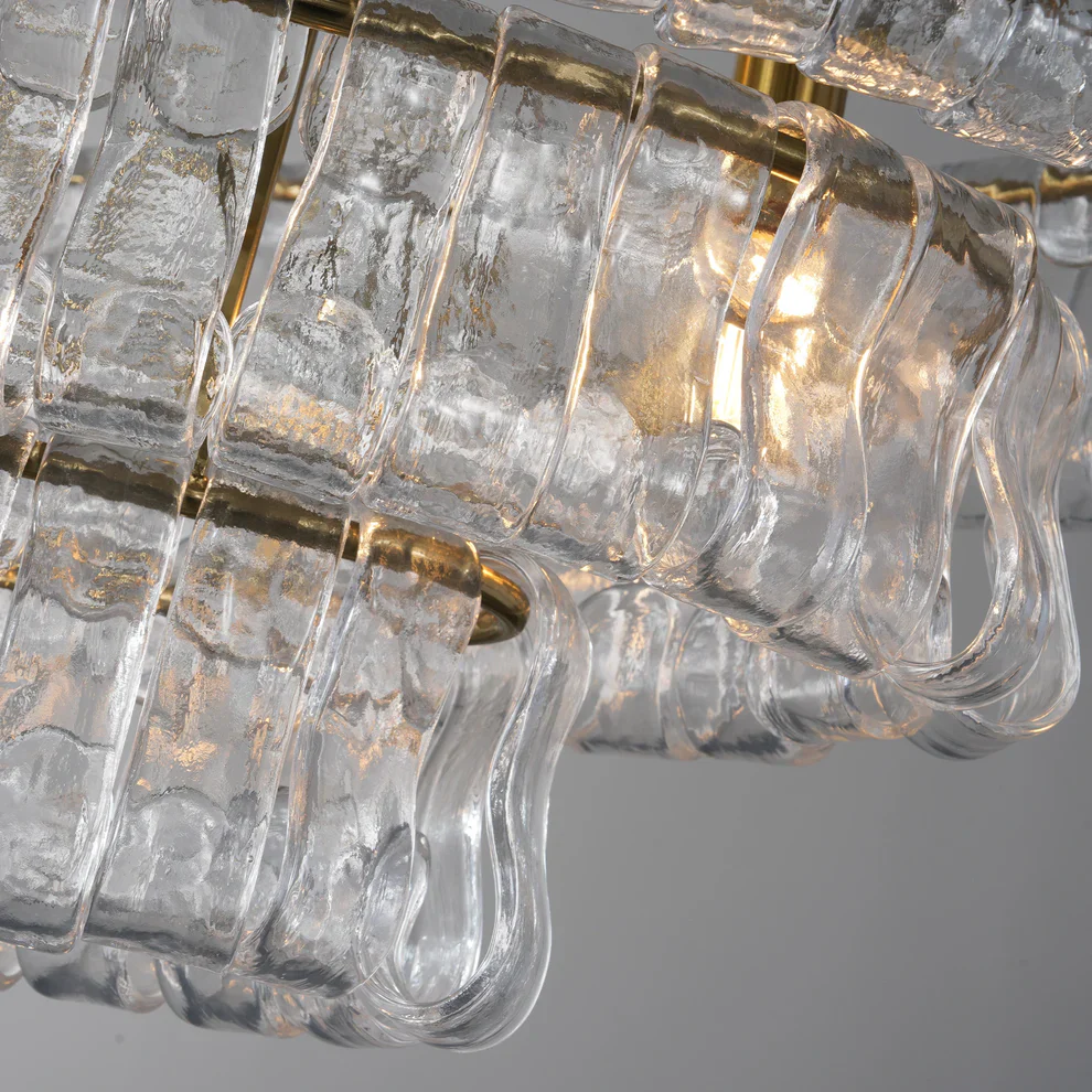 Amor 5-Tier Ghiaccio Glass Pendant Round Chandelier 48" - Image 25
