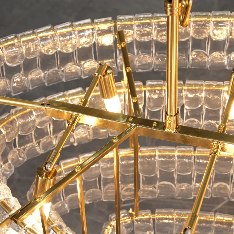 Amor 5-Tier Ghiaccio Glass Pendant Round Chandelier 48" - Image 28