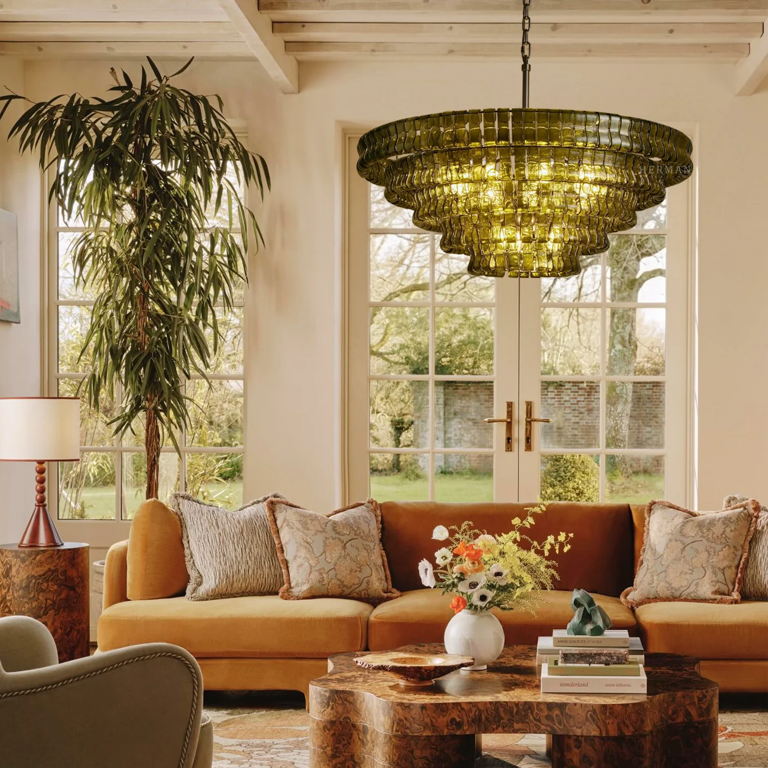 Amor 5-Tier Ghiaccio Glass Pendant Round Chandelier 48" - Image 31