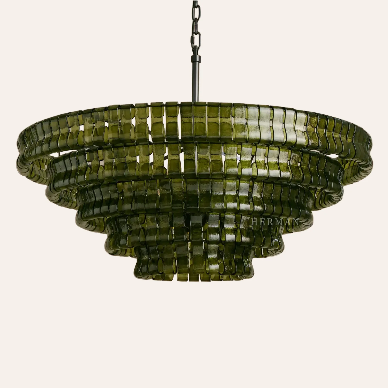 Amor 5-Tier Ghiaccio Glass Pendant Round Chandelier 48" - Image 33