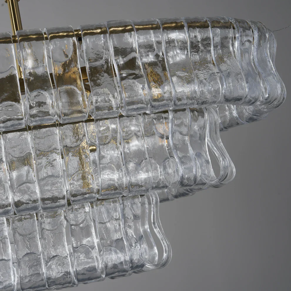 Amor Ghiaccio Glass Oval Chandelier 54"W/65"W - Image 13