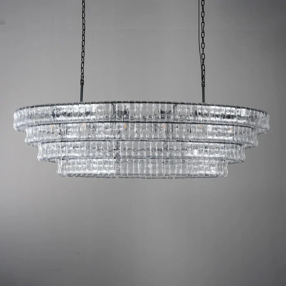 Amor Ghiaccio Glass Oval Chandelier 54"W/65"W - Image 25