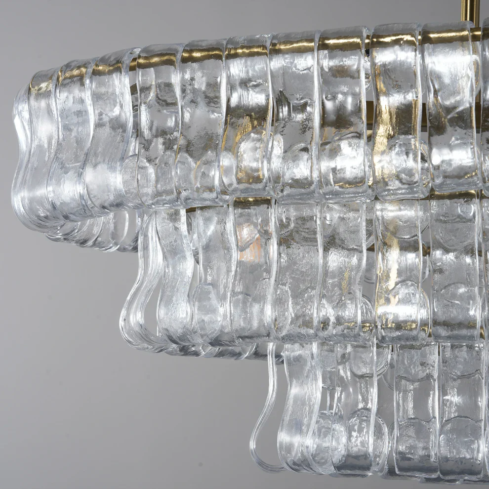Amor Ghiaccio Glass Oval Chandelier 54"W/65"W - Image 40