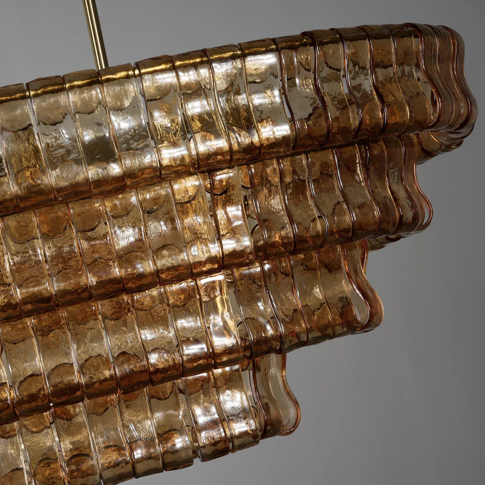 Amor Ghiaccio Glass Oval Chandelier 54"W/65"W - Image 47
