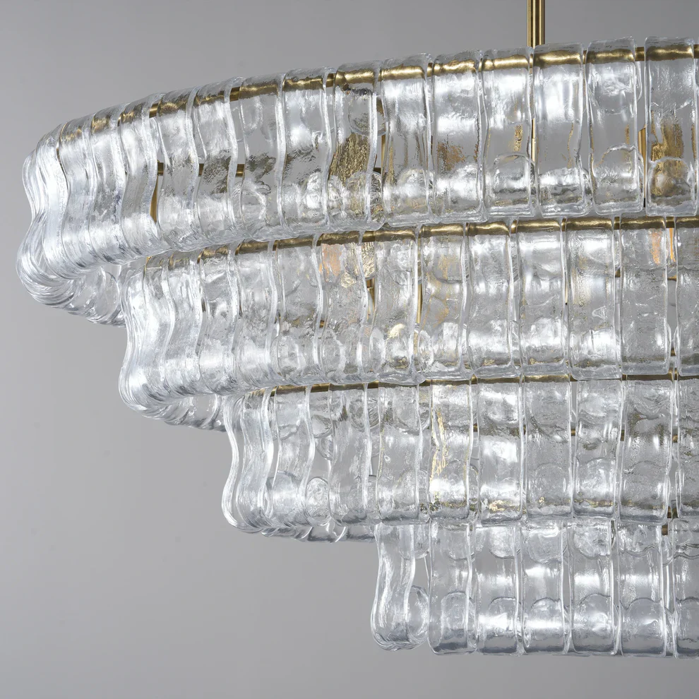 Amor Ghiaccio Glass Oval Chandelier 54"W/65"W - Image 51
