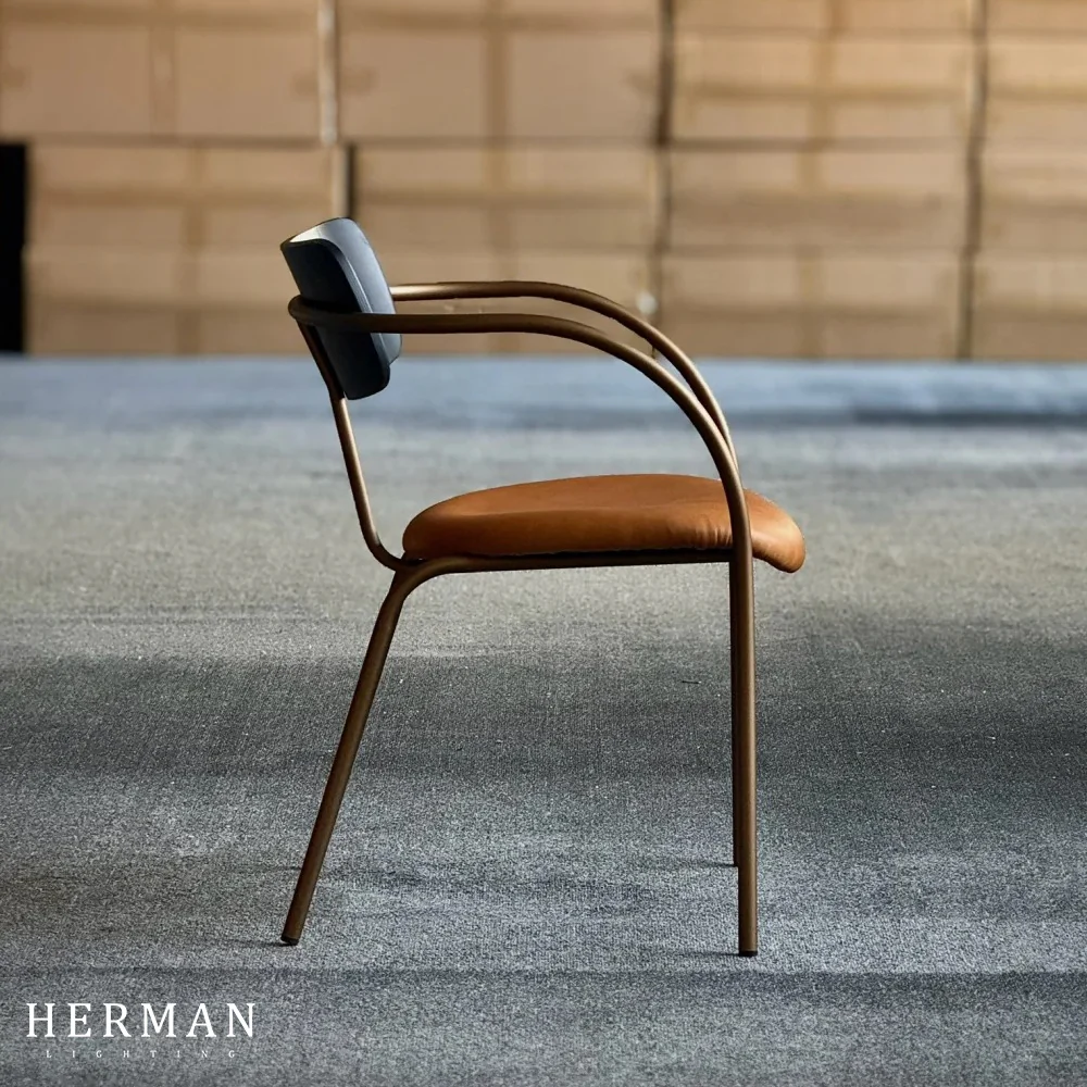 Antique Designer Metal Lounge Chair - Image 3