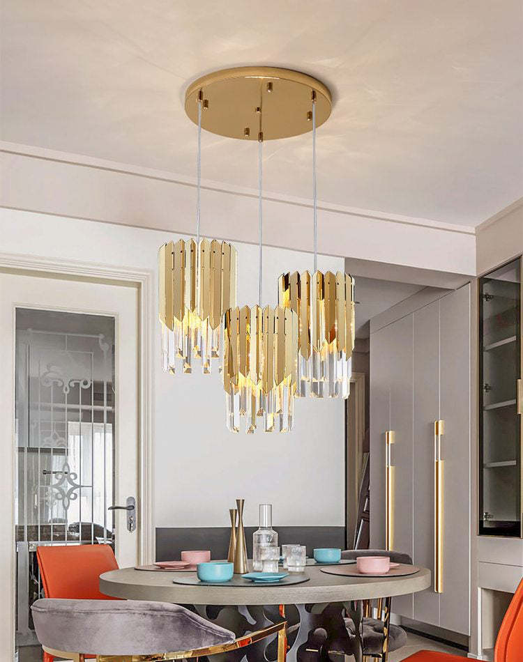 April Crystal Pendant 3 Lights with Canopy - Image 3