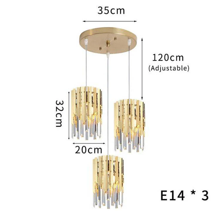 April Crystal Pendant 3 Lights with Canopy - Image 6