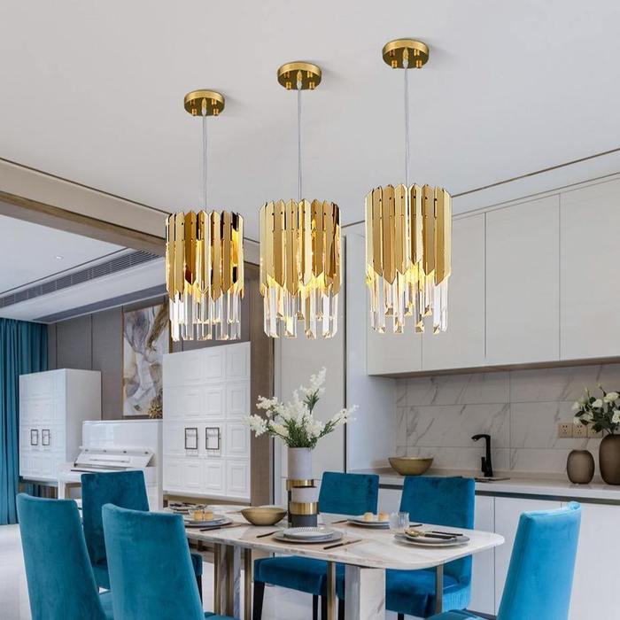 April Gold Plated Crystal Pendant Light - Image 6