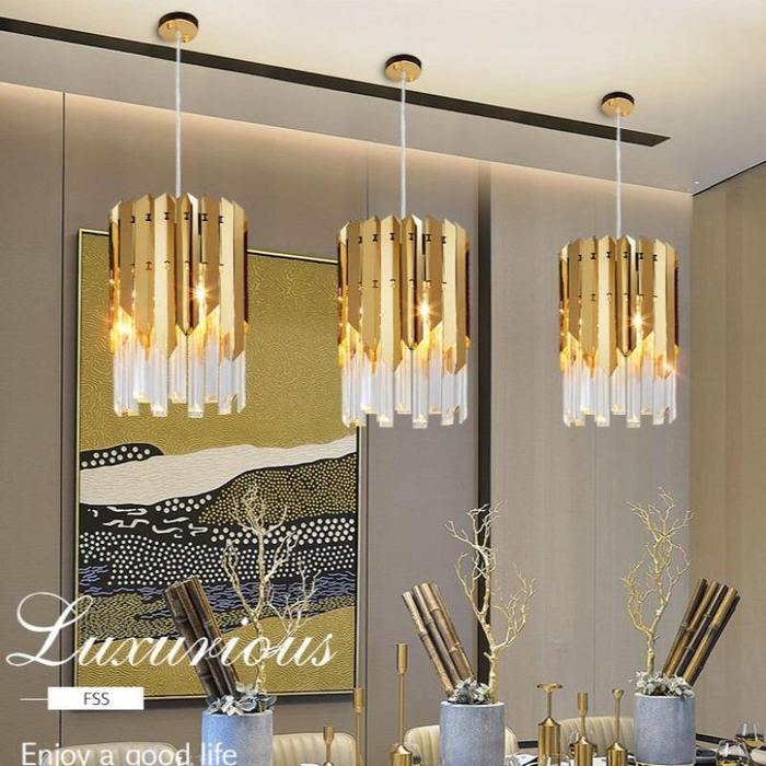 April Gold Plated Crystal Pendant Light - Image 8