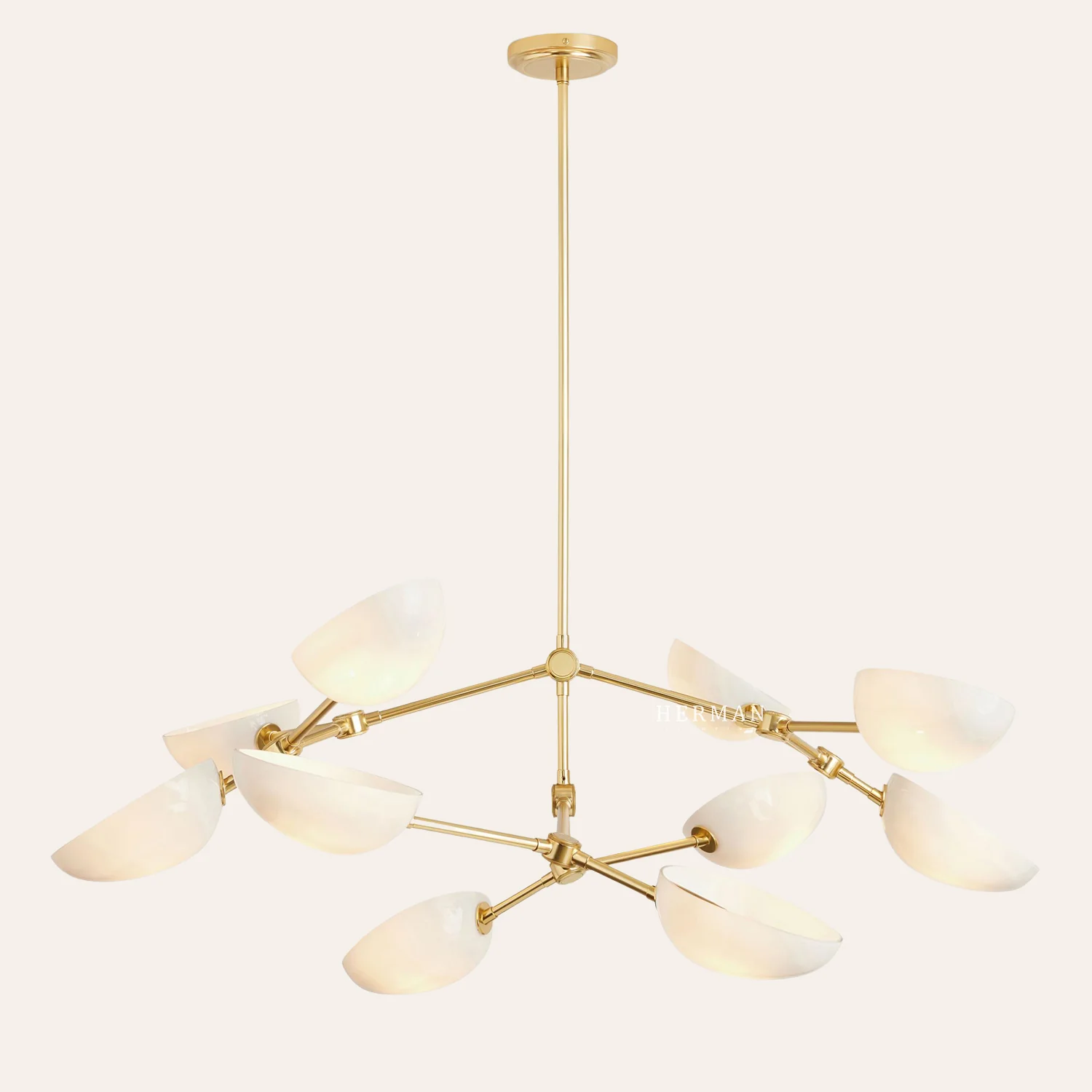 Argus glass Double Tier Chandelier 45" Width - Image 4