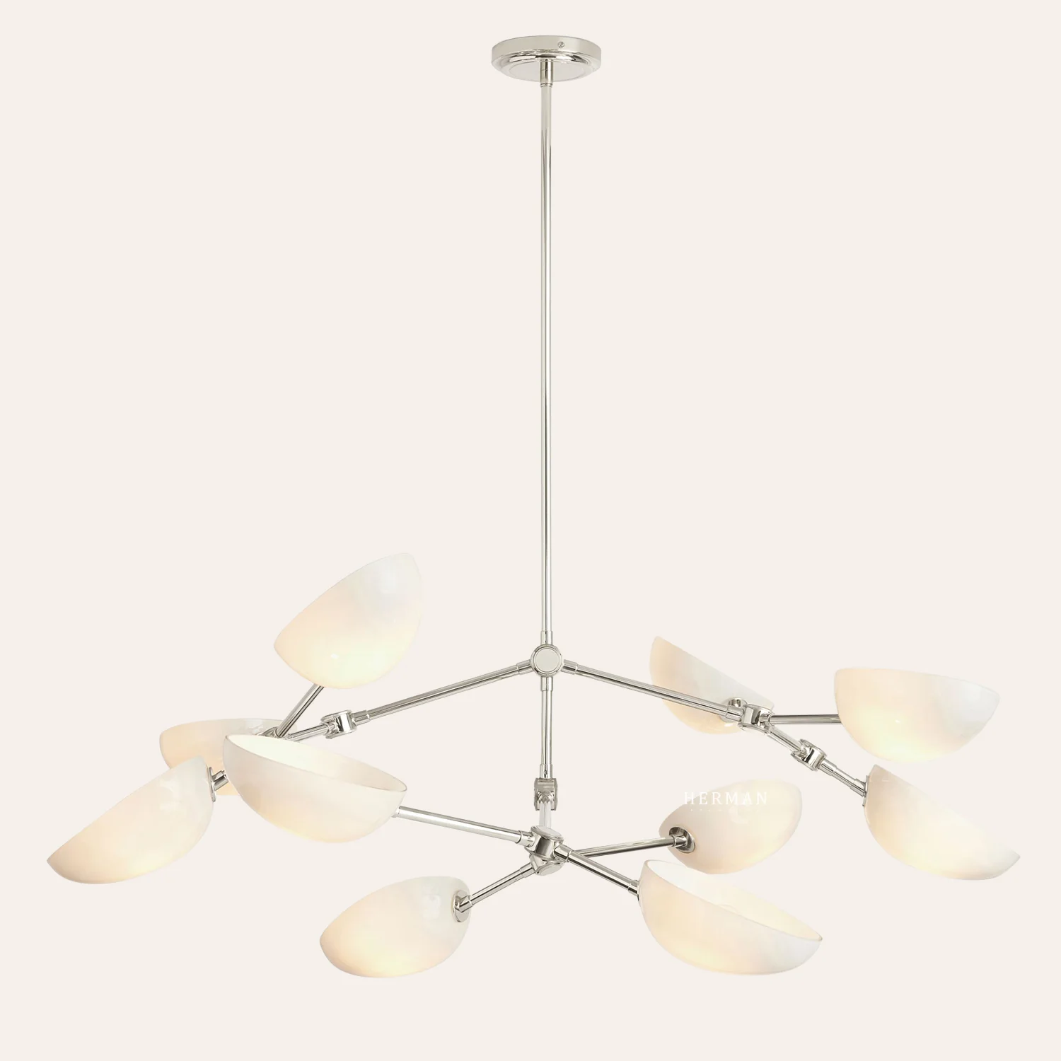 Argus glass Double Tier Chandelier 45" Width - Image 6