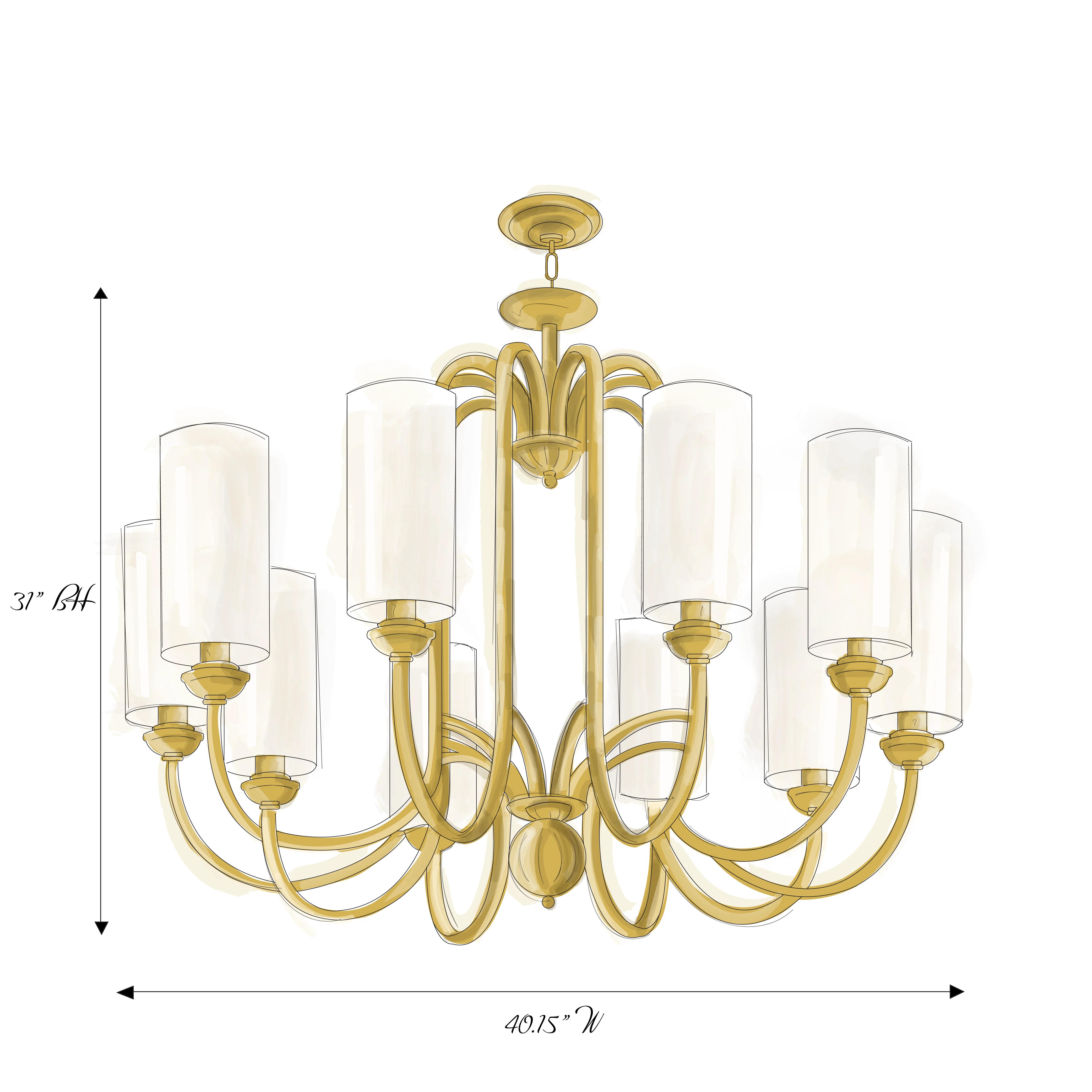 Aries Vintage Brass Chandelier - Image 7