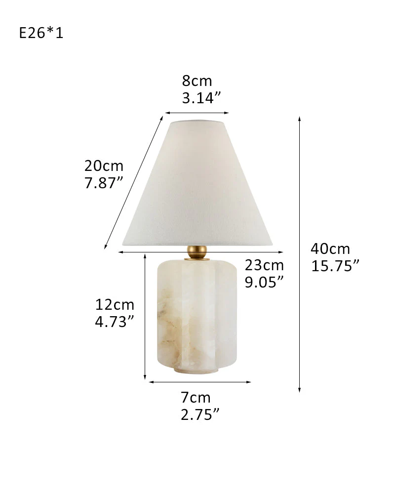 Art Design Arteriors Everly Alabaster Table Lamp Wide 15" with White Linen Fabric Lampshade - Image 10