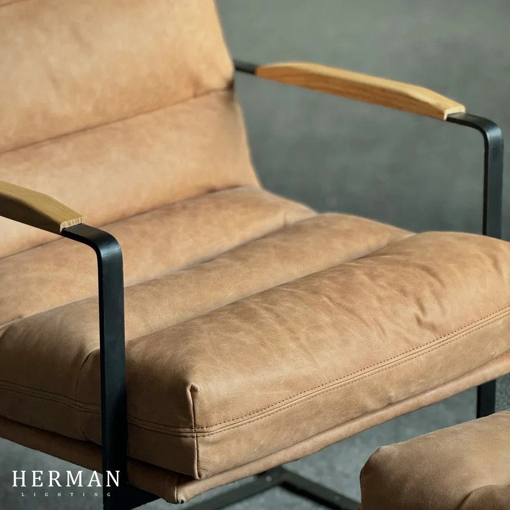 Art Leon Genuine Leather Accent Chair - Image 7