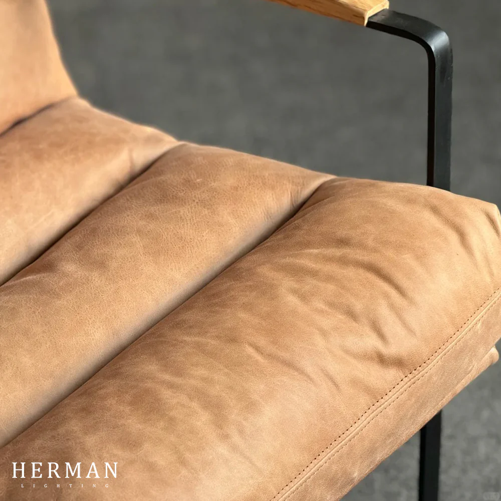 Art Leon Genuine Leather Accent Chair - Image 8