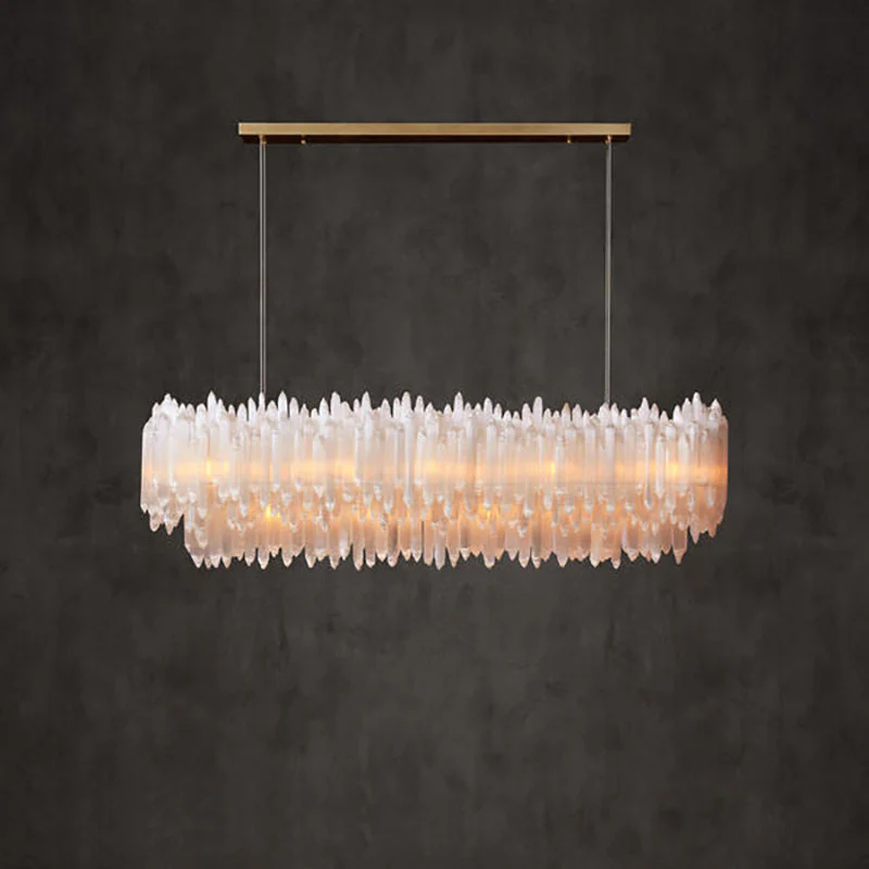 Art Selenite Layer Rectangular Chandelier - Image 10