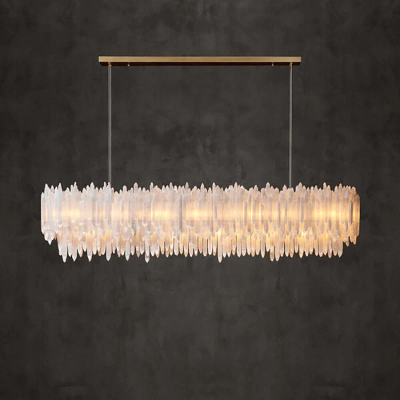 Art Selenite Layer Rectangular Chandelier - Image 5