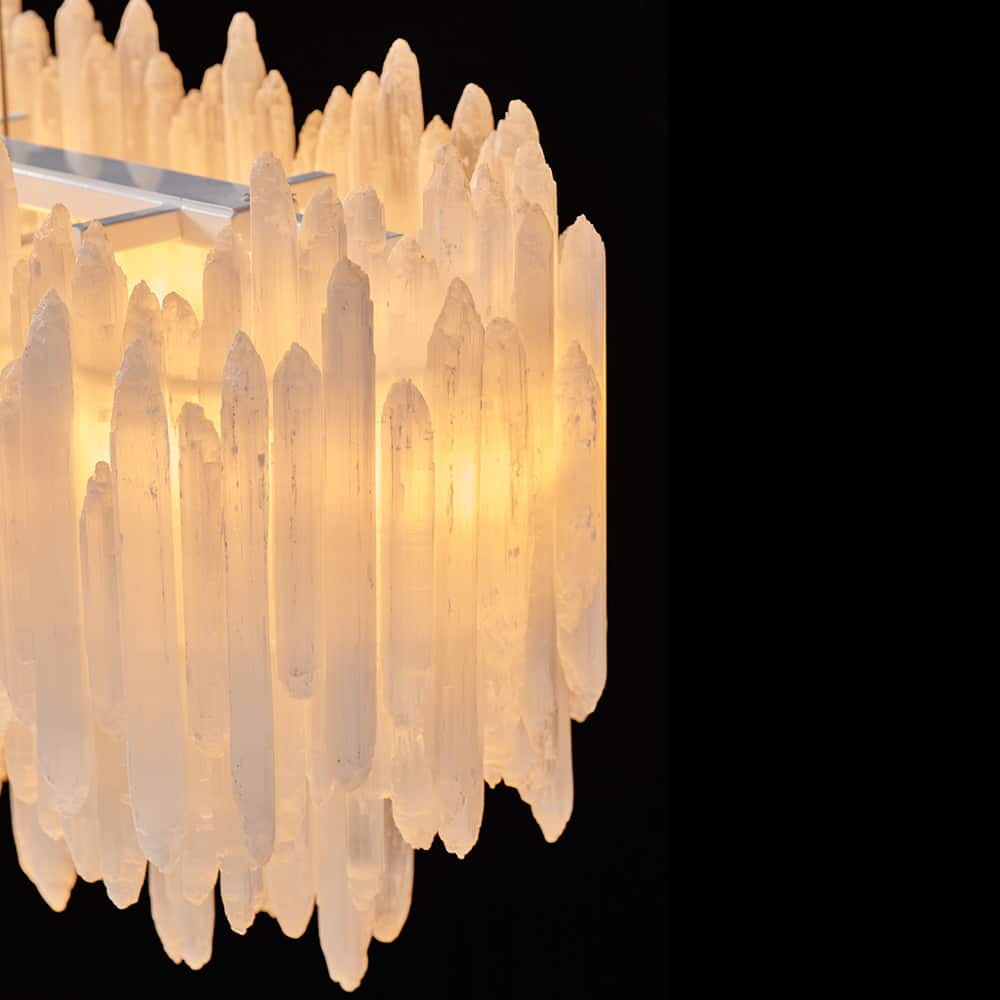Art Selenite Layer Rectangular Chandelier - Image 8