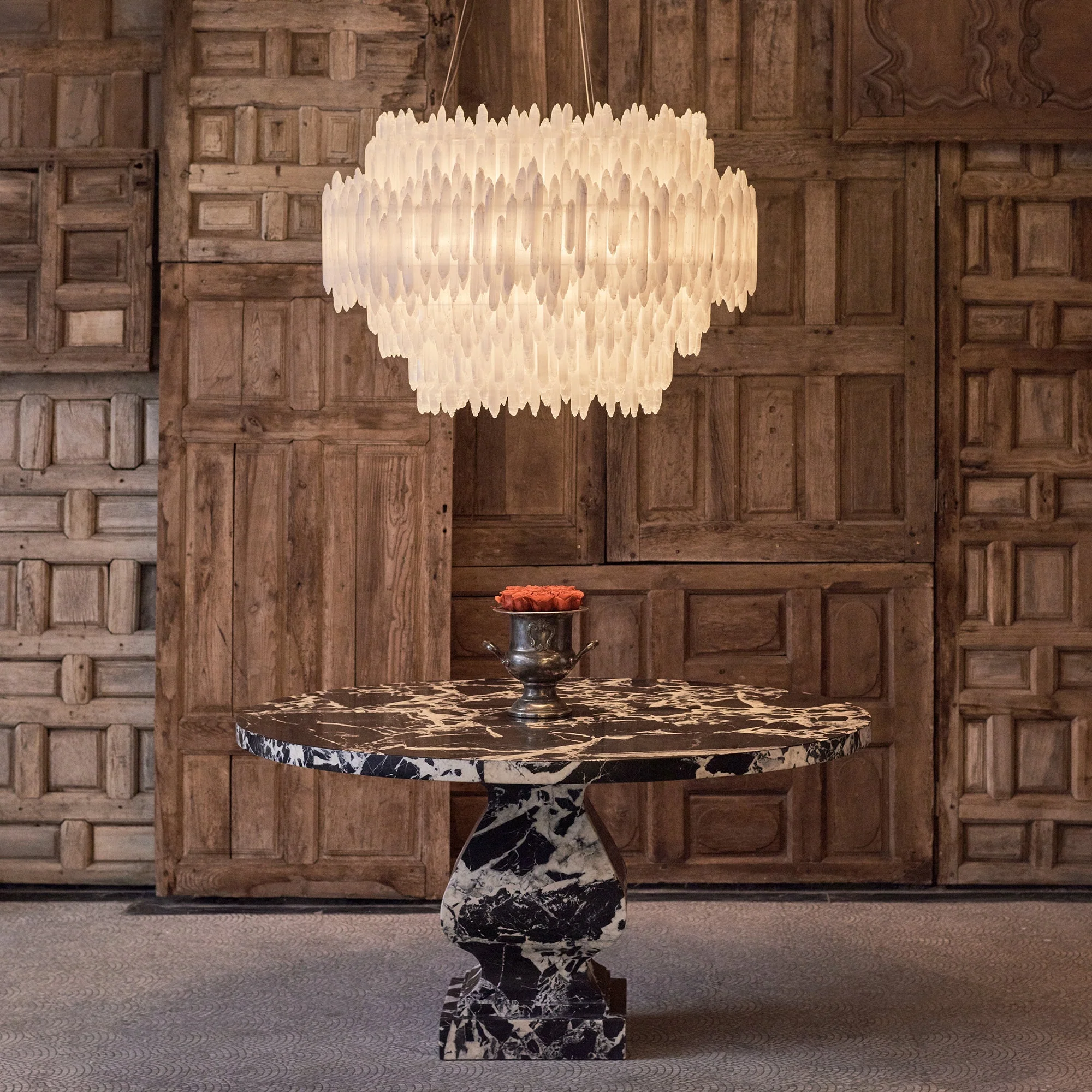 Art Selenite Layer Round Chandelier - Image 5