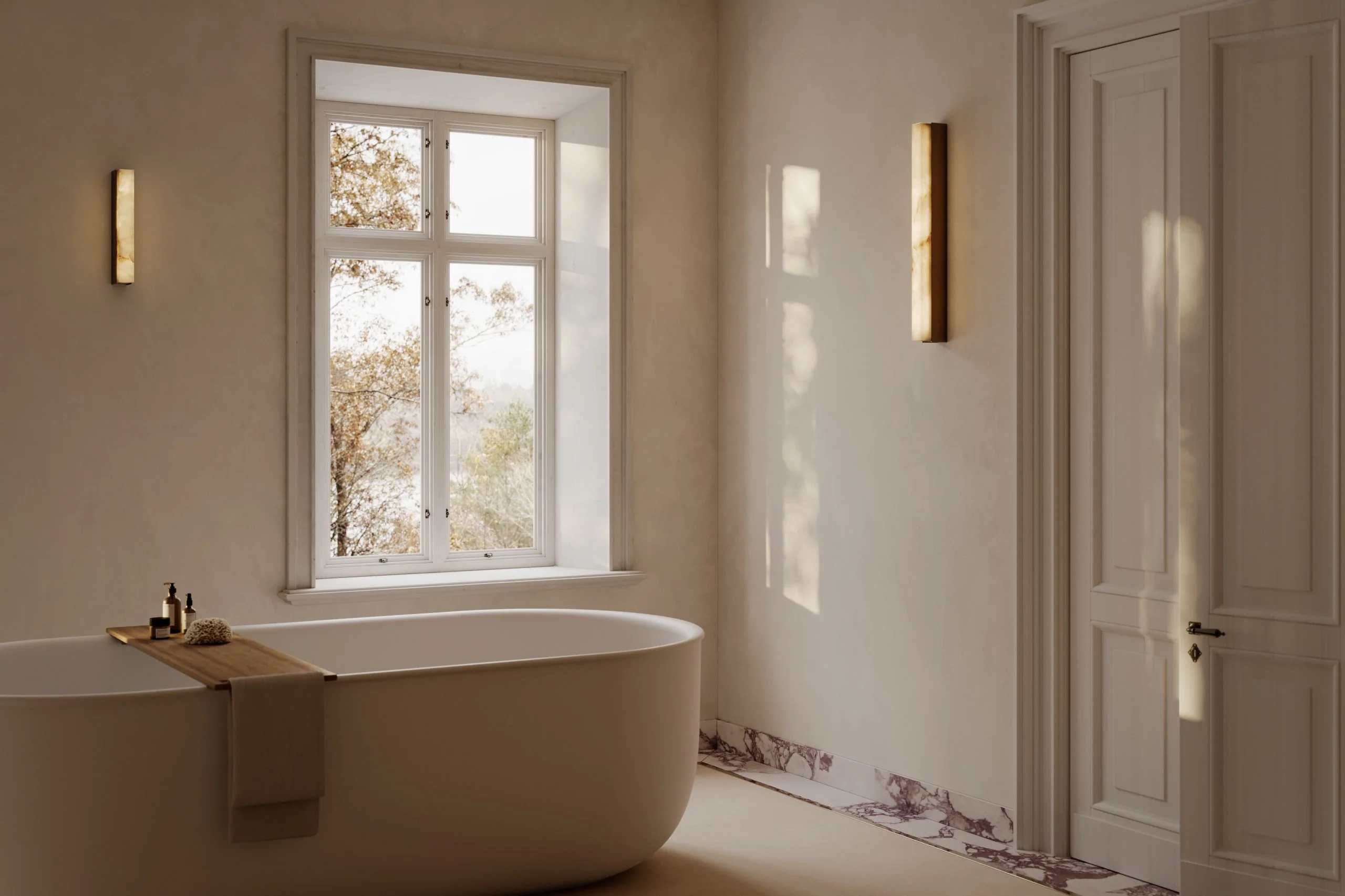 Artes Ceiling Mounted Alabaster Bathroom Light - Image 10