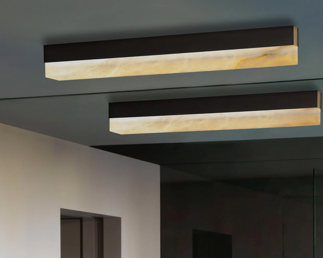 Artes Ceiling Mounted Alabaster Bathroom Light - Image 5