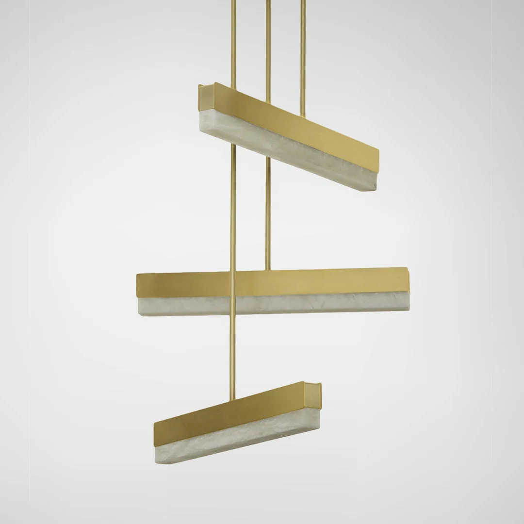 Artes Collective Pendant - Alabaster, Bronze & Satin Brass - Image 3