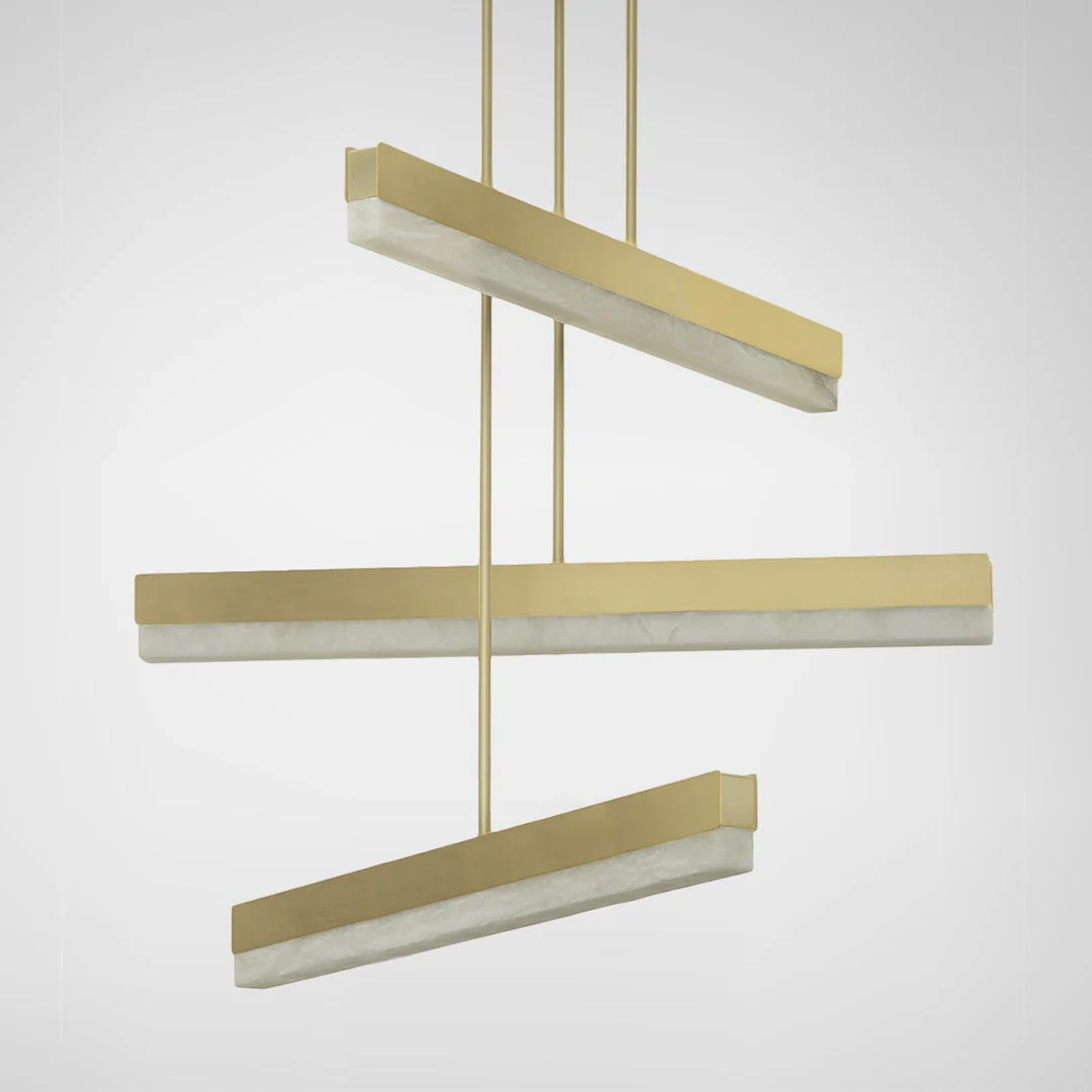 Artes Collective Pendant - Alabaster, Bronze & Satin Brass - Image 5