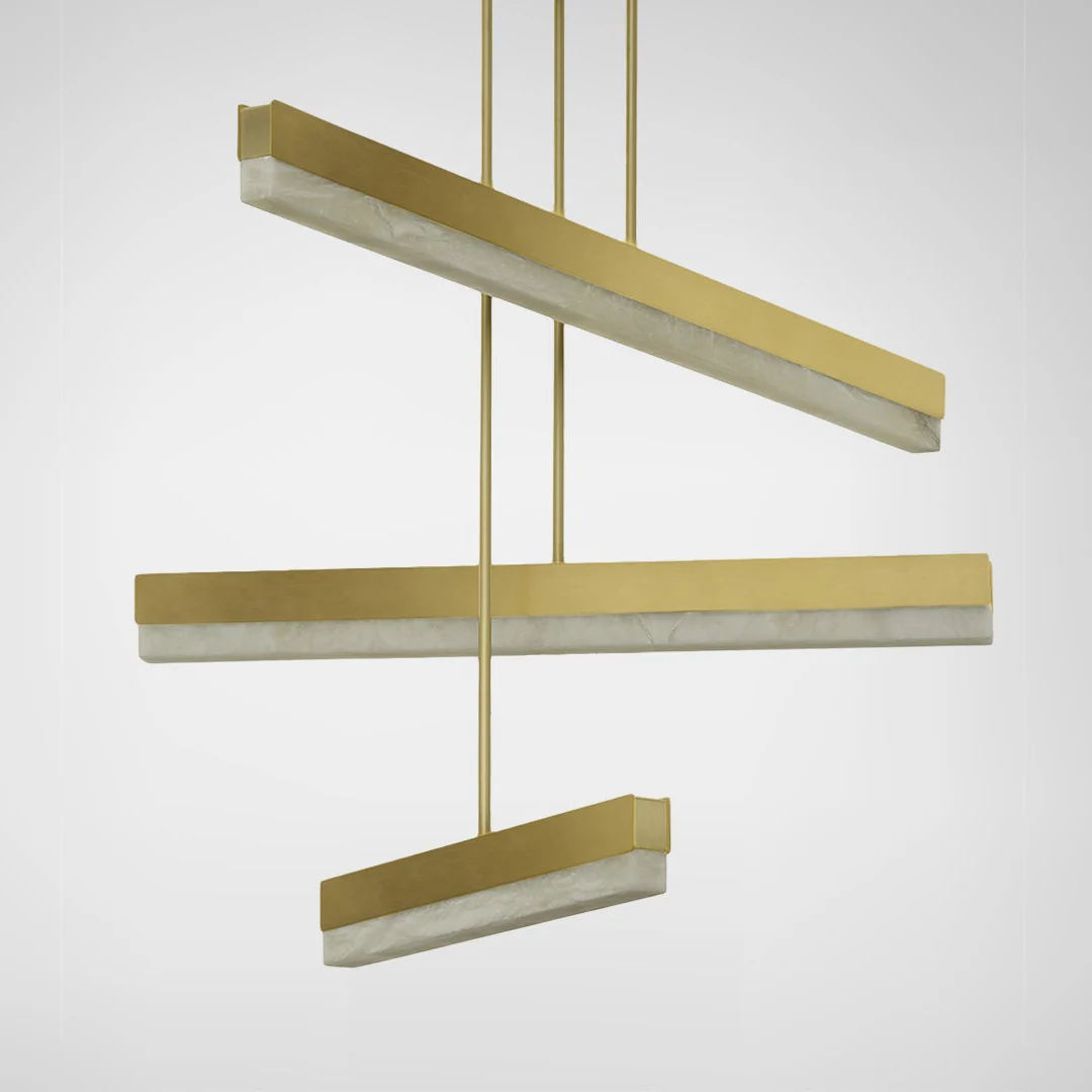 Artes Collective Pendant - Alabaster, Bronze & Satin Brass - Image 6