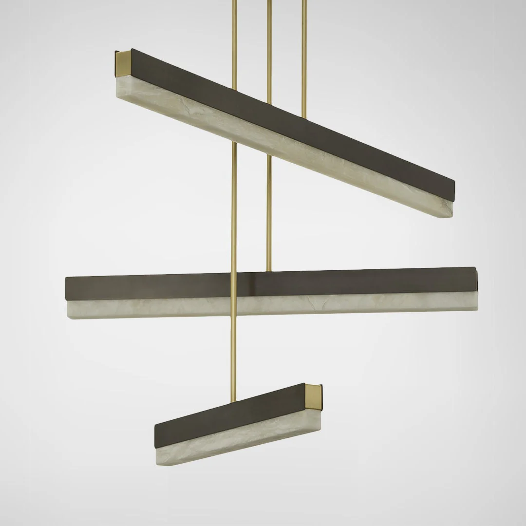 Artes Collective Pendant - Alabaster, Bronze & Satin Brass - Image 7