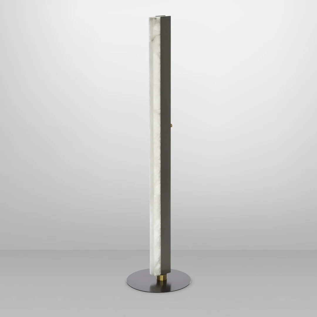 Artes Floor Light - Alabaster, Satin Brass & Bronze - Image 2