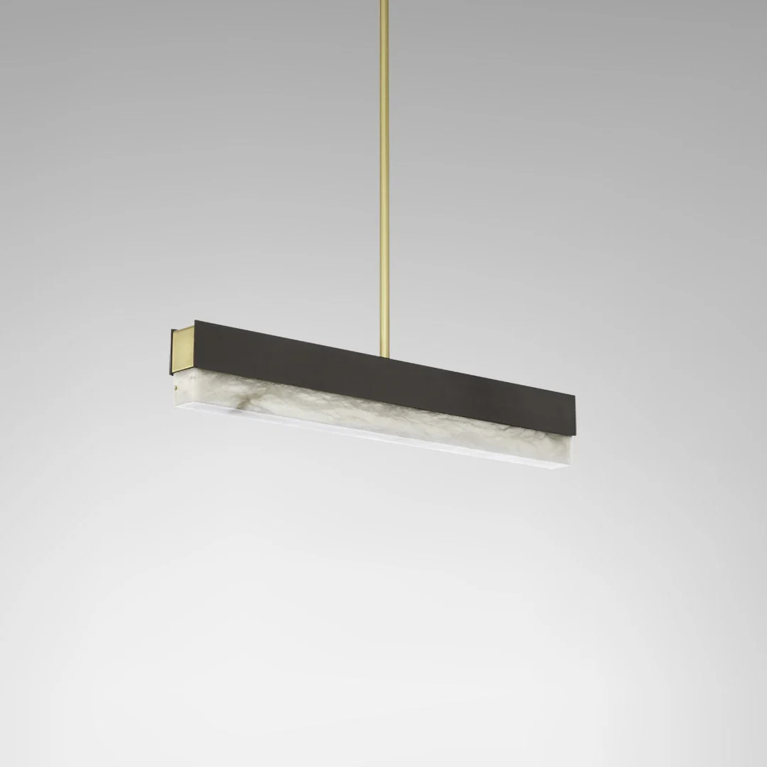 Artes Pendant Light - Alabaster, Bronze & Satin Brass - Image 4