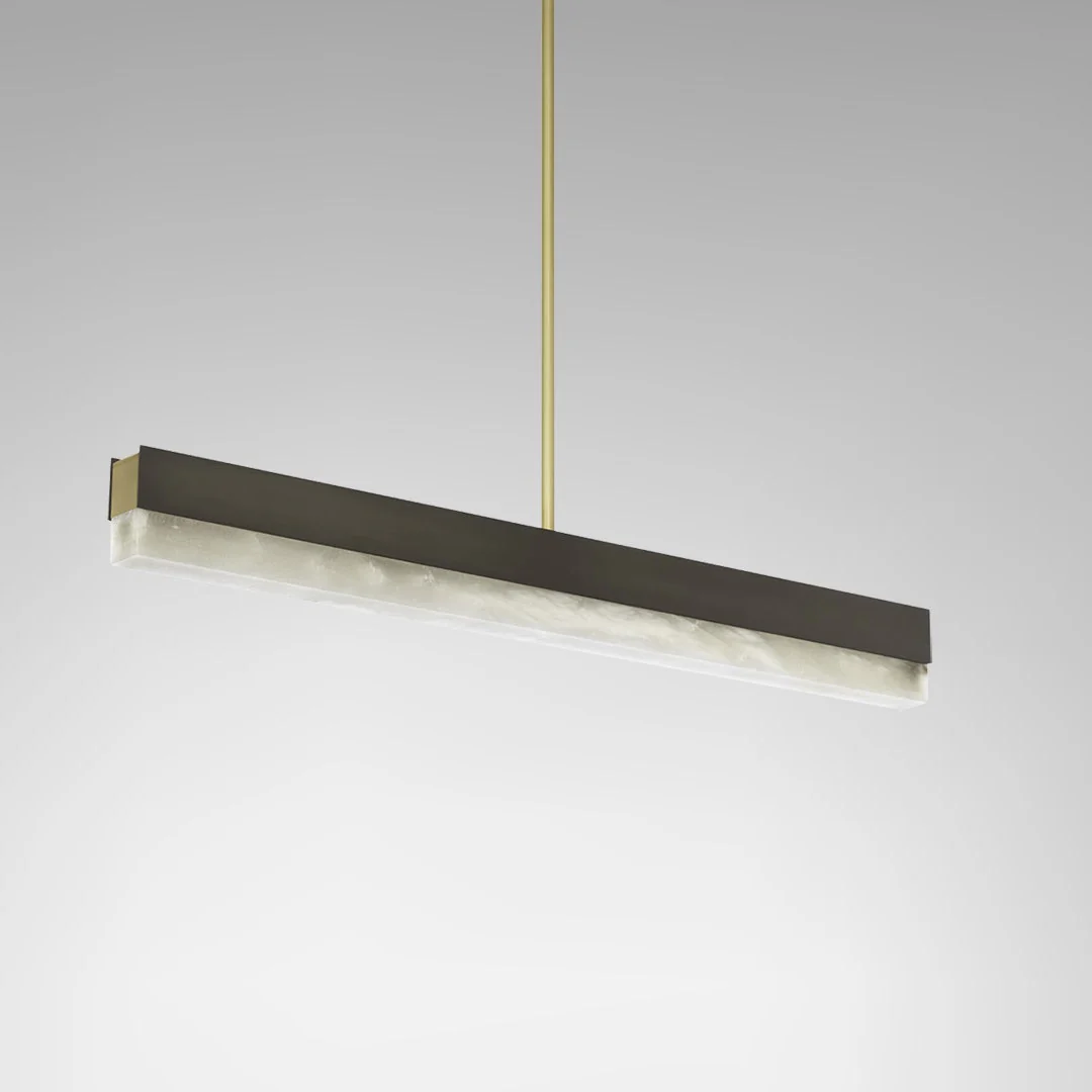 Artes Pendant Light - Alabaster, Bronze & Satin Brass - Image 6
