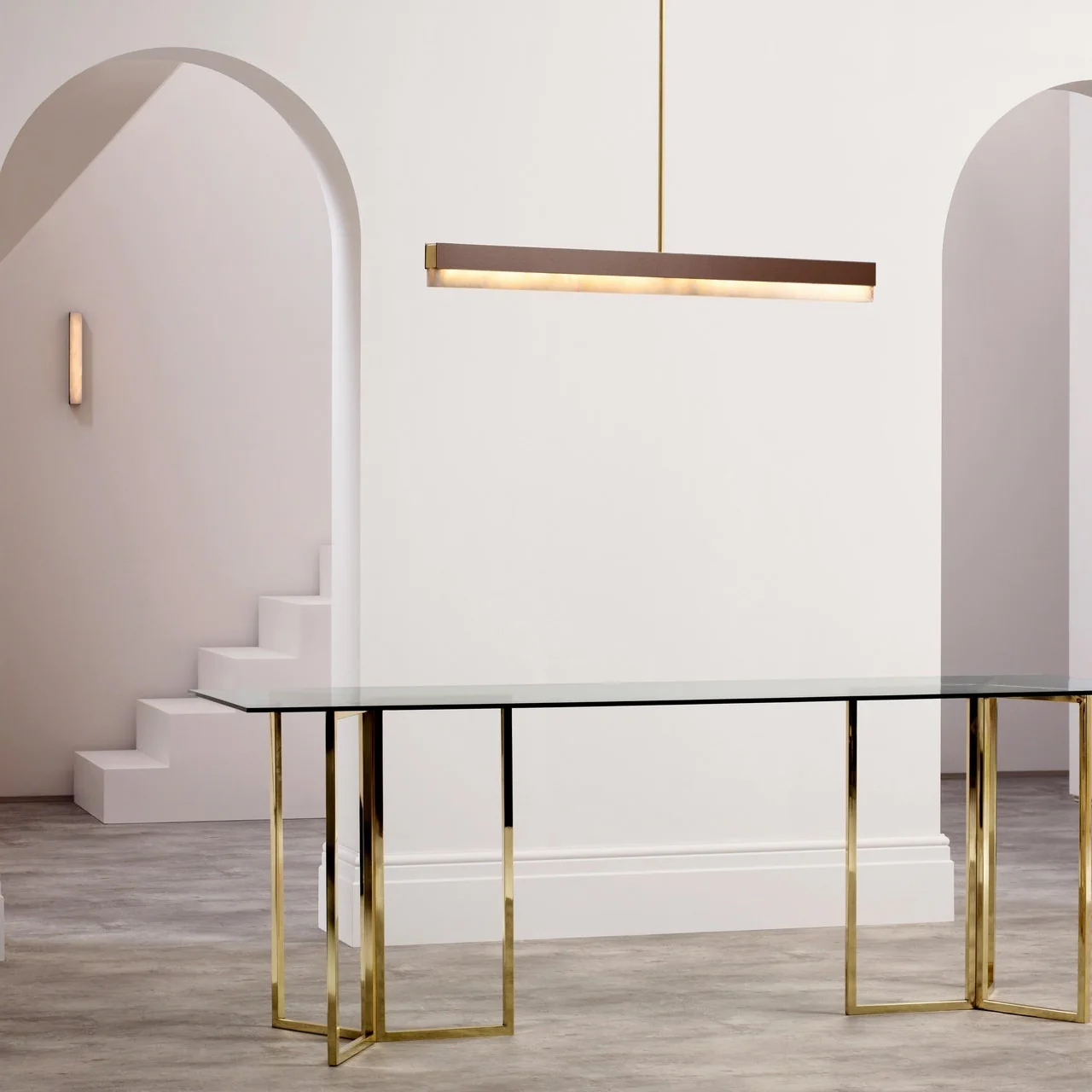Artes Pendant Light - Alabaster, Bronze & Satin Brass - Image 7